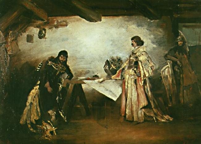 Mikolas Ales A picture of Jiri of Podebrady and Matthias Corvinus by Mikolas Ales oil painting image
